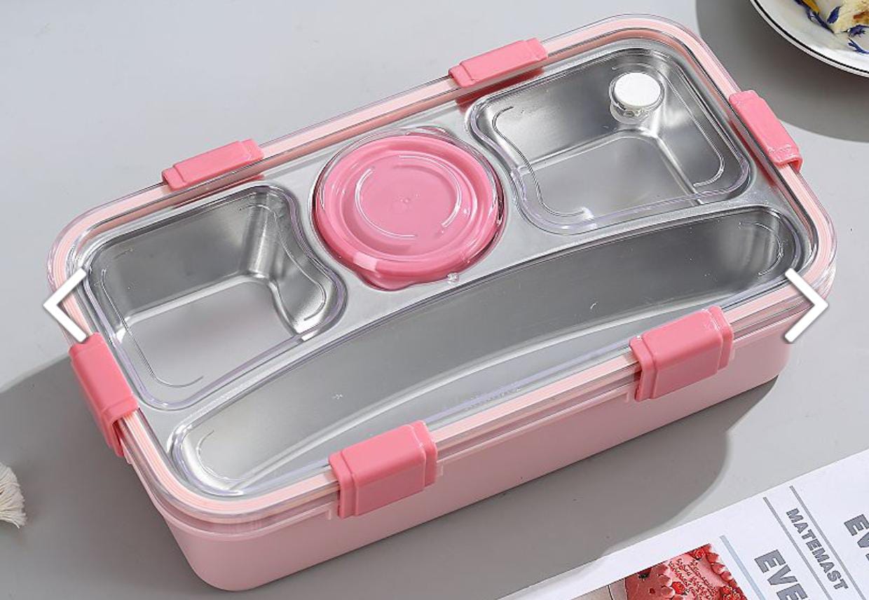Pink Steel Lunch Box