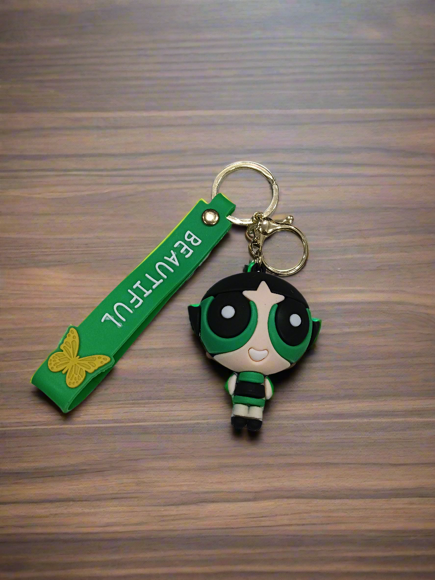 Cute Power Puff Girls Blossom Keychain