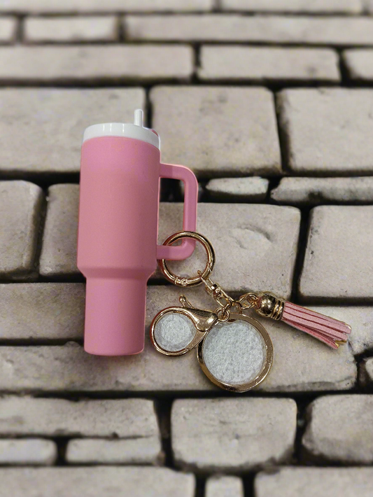 Mini Tumbler Keychain with Charm