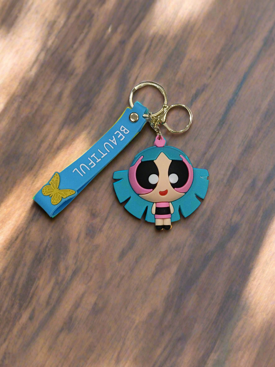 Cute Power Puff Girls Blossom Keychain