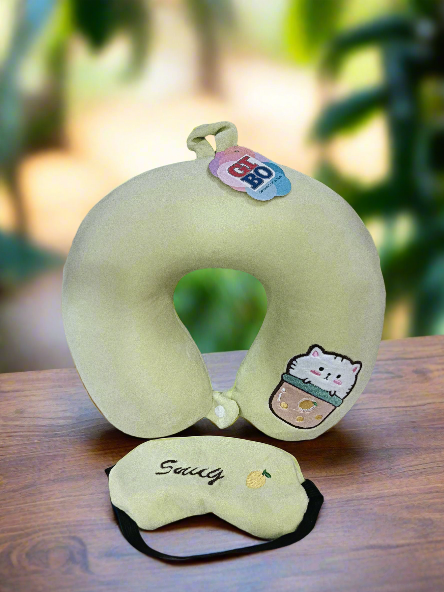 Neck Pillow With Eye Mask