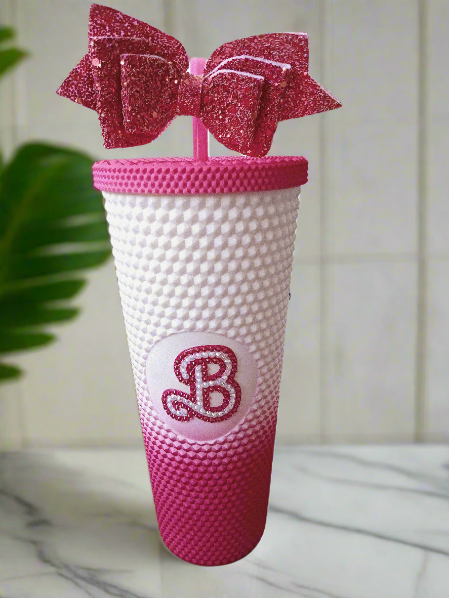 Girly White and Pink Tumbler