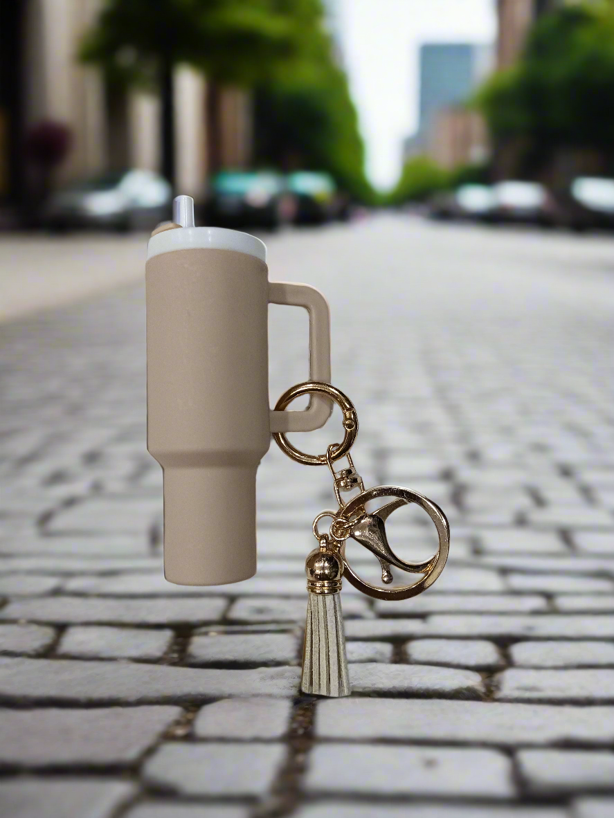 Mini Tumbler Keychain with Charm