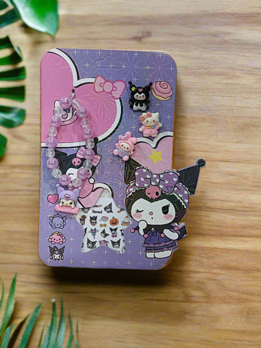 Kuromi Jewellery Set And Nail Sticker