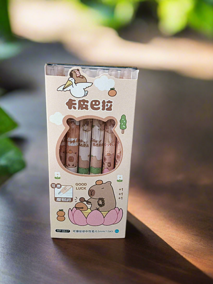 Capybara Erasable Pen pack of 12