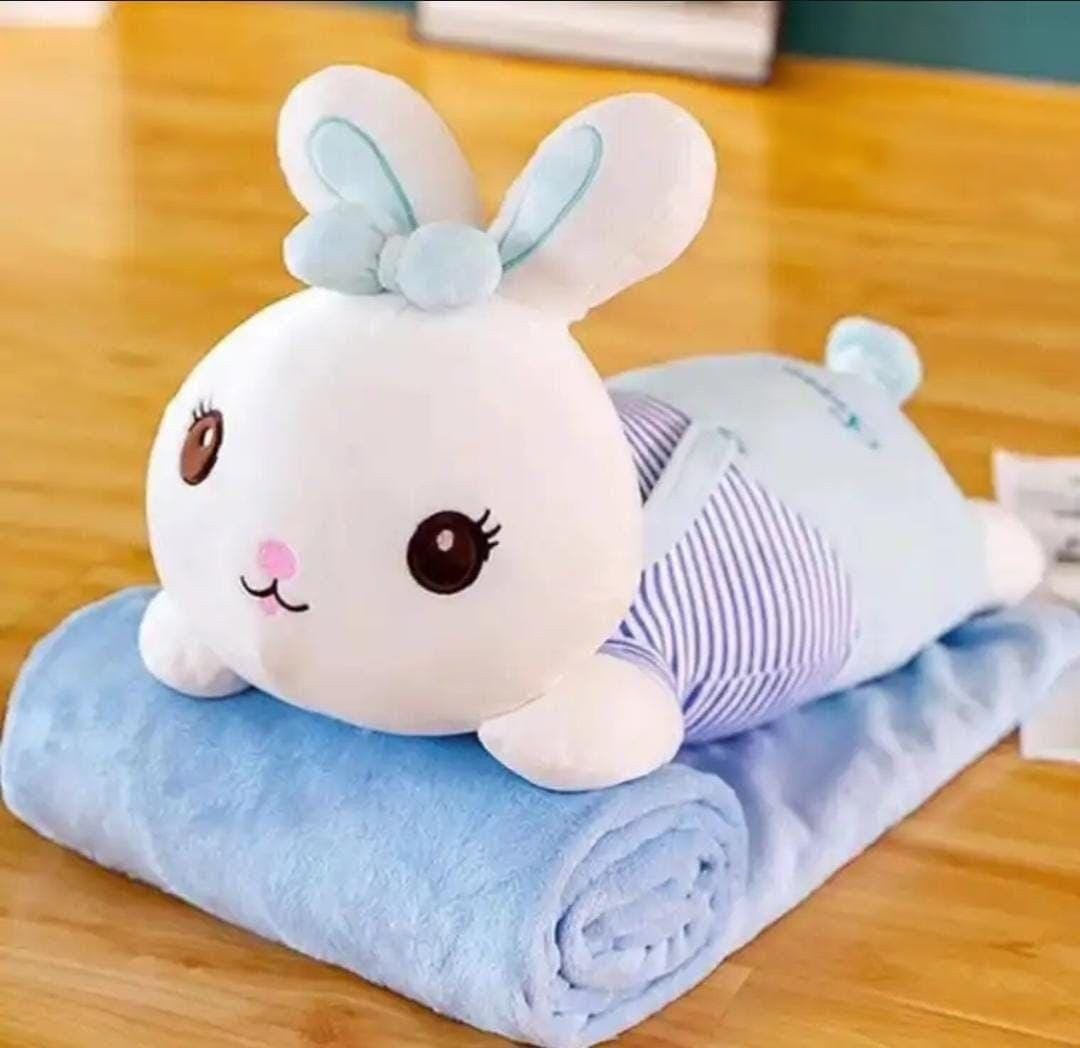 Blue Rabbit Soft Toy Blanket