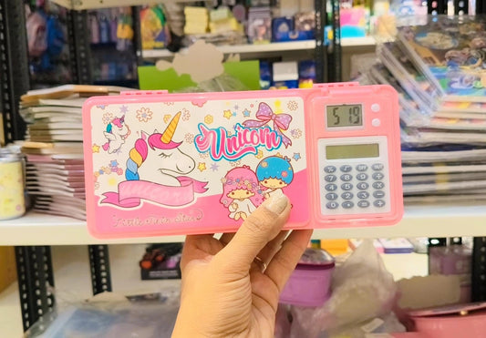 Lock Geometry box with Clock and Calculator