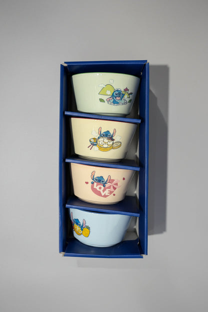 Stitch Character Ceramic Bowl Set of 4 | Cute Serving & Cereal Bowls
