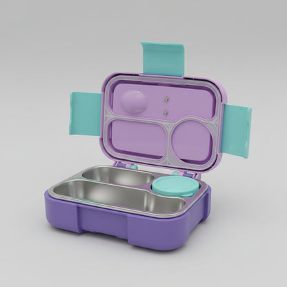 Character Compartment Lunch Box with Spoon | Portable Bento Box for Kids