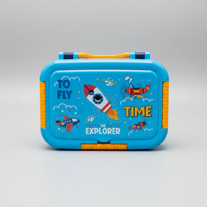 Character Compartment Lunch Box with Spoon | Portable Bento Box for Kids