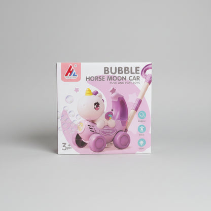 Cute Unicorn Moon Bubble Car Toy | Automatic Bubble Blower Machine