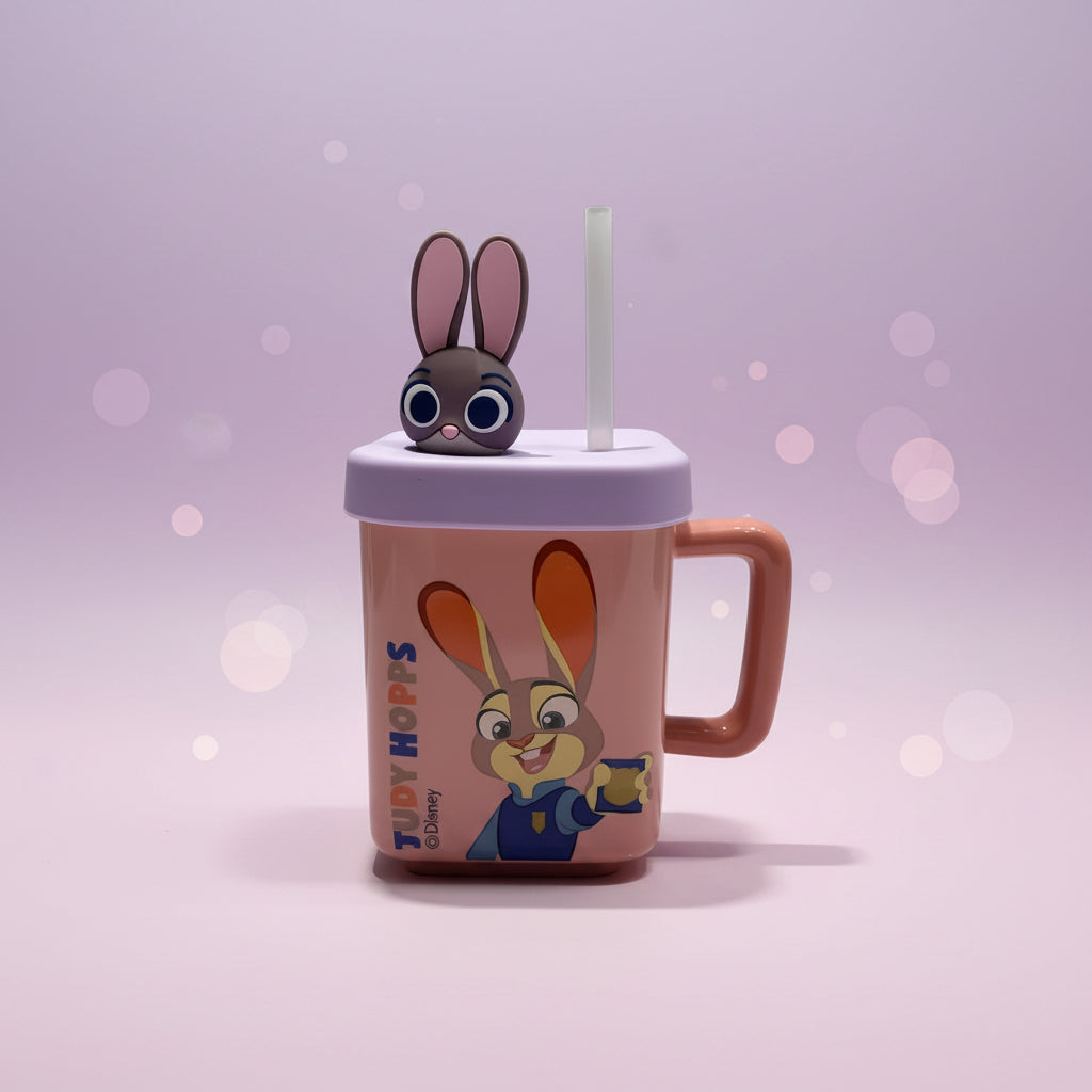 Zoo Character Ceramic Mug & Spoon Set | Cute Animated Coffee Cup