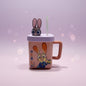 Zoo Character Ceramic Mug & Spoon Set | Cute Animated Coffee Cup