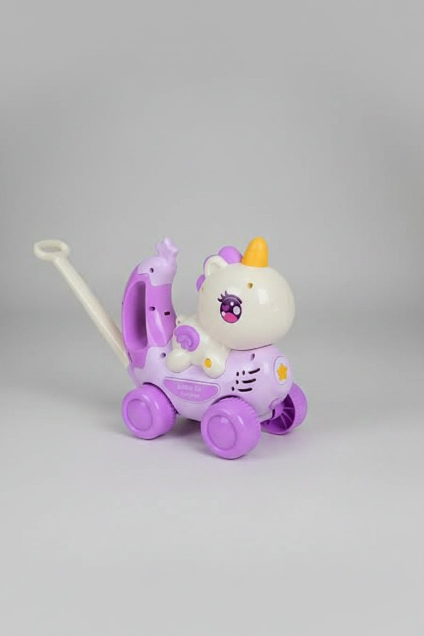 Cute Unicorn Moon Bubble Car Toy | Automatic Bubble Blower Machine
