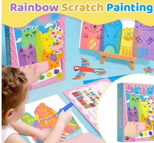 Rainbow Scratch Painting