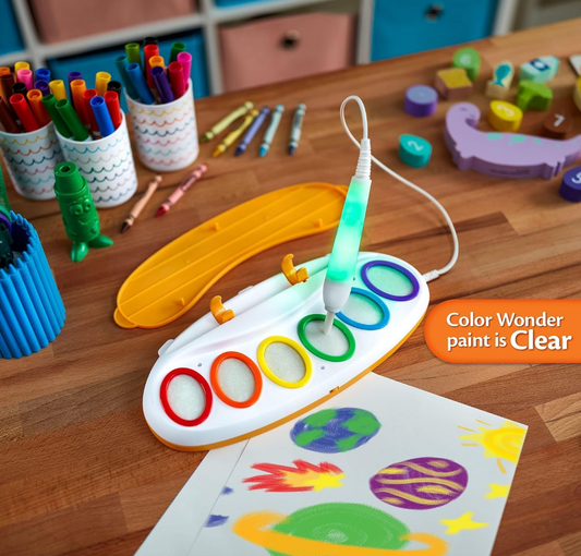 Magical Paint Brush Color Draw Set | Mess-Free Light-Up Painting Activity Kit for Kids