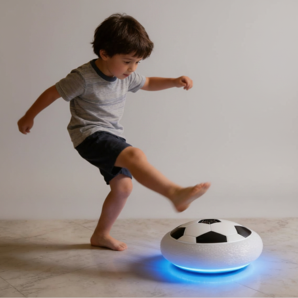 Rechargeable Air Cushion Floating Football | LED Light-Up Indoor Hover Soccer Ball