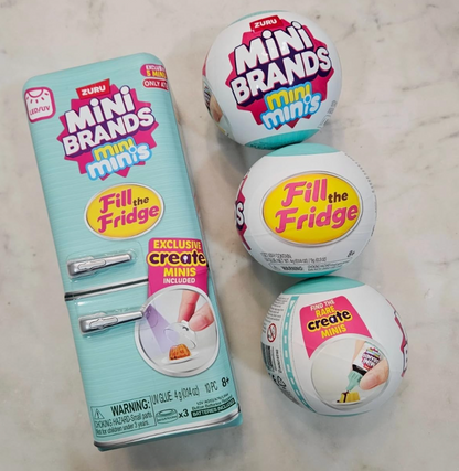 Mini Brands Fill the Fridge Playset with Mystery Capsule Balls | Cute Miniatures Set