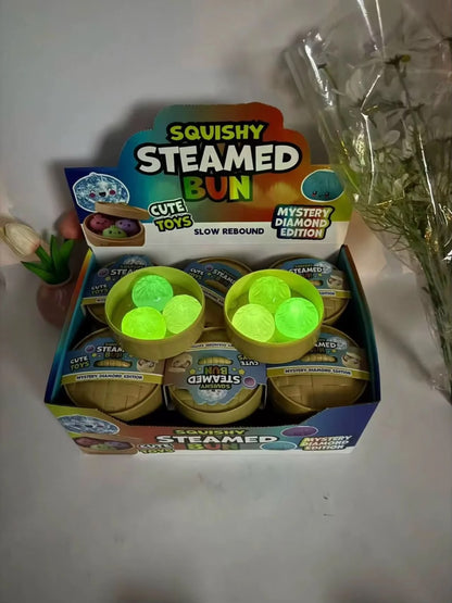 Cute Glowing Steamed Momos Squishy | Glow-in-the-Dark Momo Stress Toy for Kids