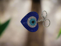 Evil Eye Plush Rhinestone Keychain