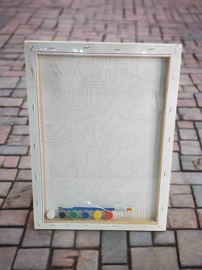 Canvas Board With Colour And Brush