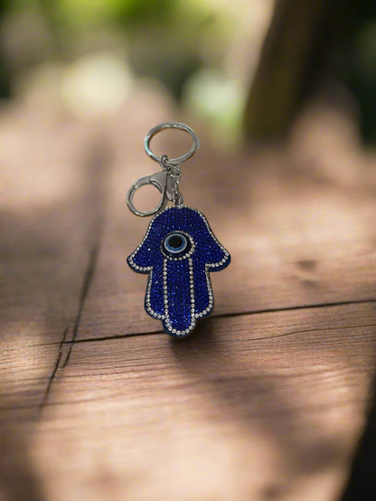 Evil Eye Plush Rhinestone Keychain