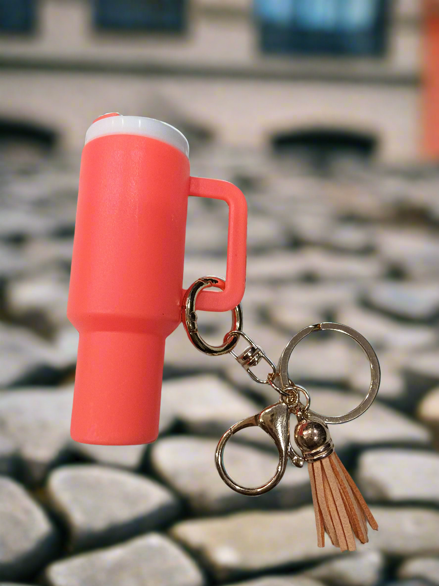 Mini Tumbler Keychain with Charm