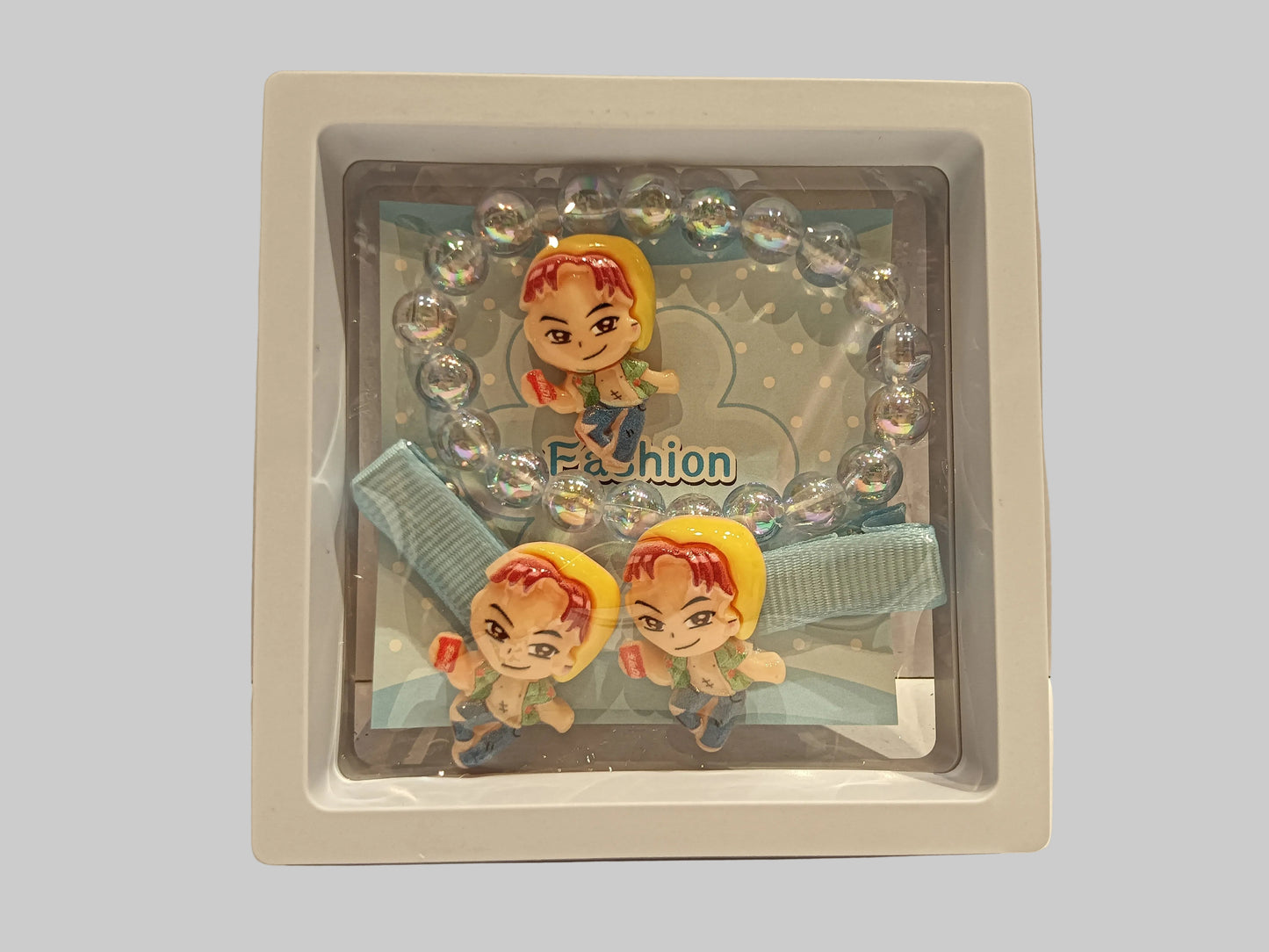 K-Pop Bracelet & Hair Clip Gift Combo | Cute Fashion Accessory Set for Fans