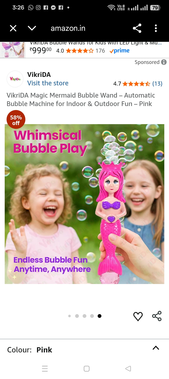 Rechargeable Mermaid Bubble