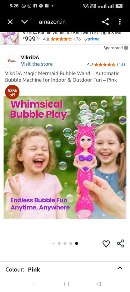 Rechargeable Mermaid Bubble