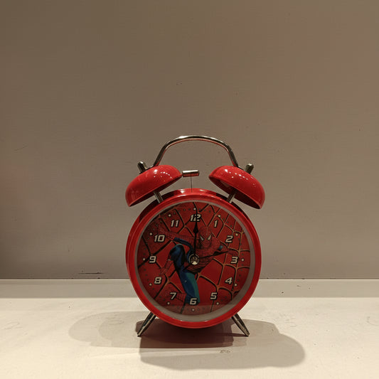 Spider-Man Character Twin Bell Alarm Clock | Superhero Table & Desk Clock for Kids