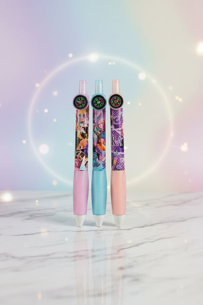 K-pop gel pen with Compass