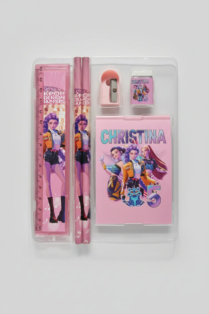 K-Pop Theme 4-in-1 Stationery Combo Set | Pencil, Eraser, Sharpener & Mini Diary