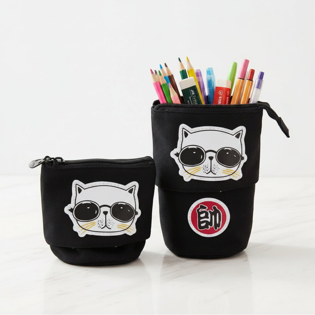 Cute Funky Expandable Pencil Pouch | Pop-Up Standing Pencil Case