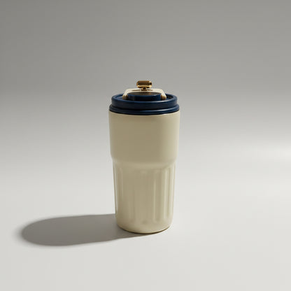 Portable Insulated Coffee Mug with Straw & Lid | Stainless Steel Travel Tumbler