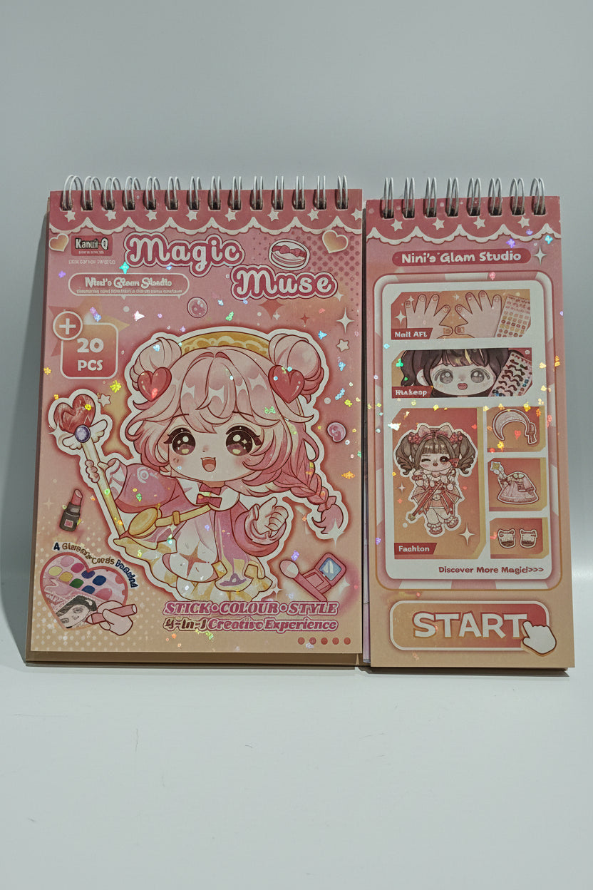 Cute Coloring & Sticker Book Set (Interactive Activity & Crafting Journal)