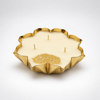 Urli Aroma Candle | Traditional Golden Metal Wax Light