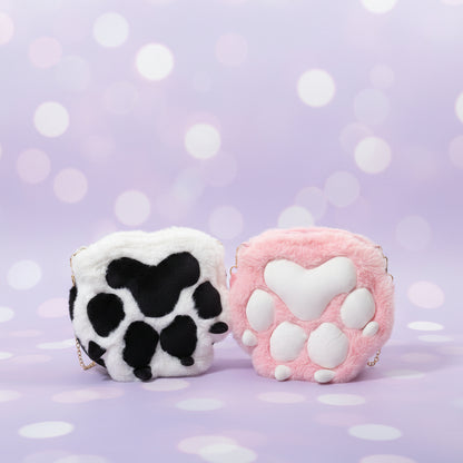 Cute Plush Cat Paw Crossbody Bag | Soft Kawaii Sling Bag for Girls & Women