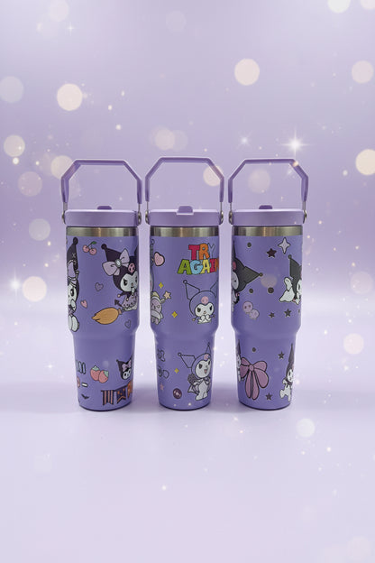Kuromi Tumbler | Cute Cartoon Stainless Steel Tumbler | 900ml Insulated Travel Mug