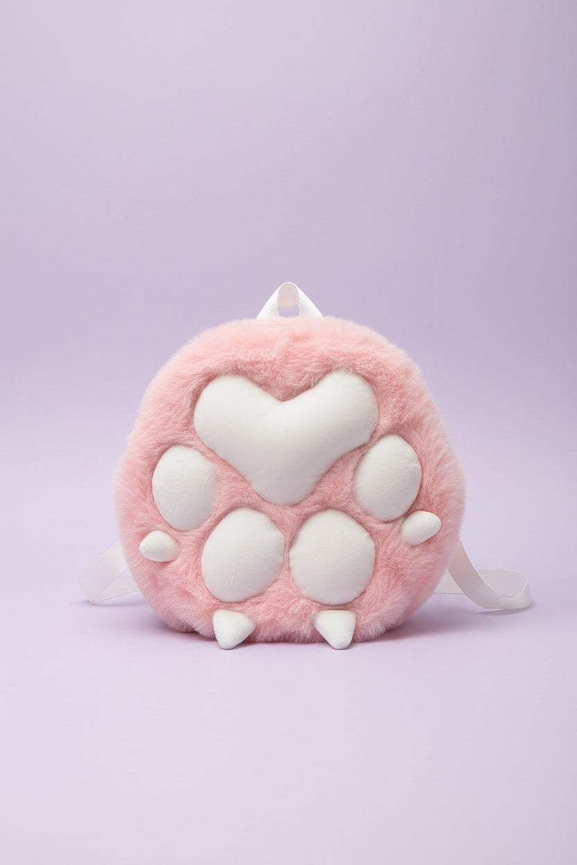 Cute Plush Cat Paw Crossbody Bag | Soft Kawaii Sling Bag for Girls & Women