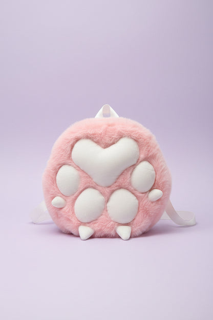 Cute Plush Cat Paw Crossbody Bag | Soft Kawaii Sling Bag for Girls & Women