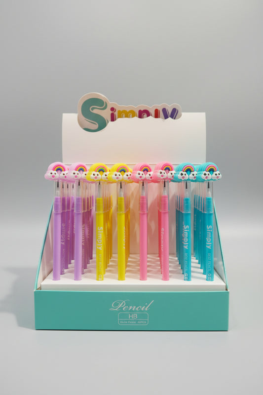 Cute Rainbow Crown & Gem Wand Pencils | Colorful Writing Pencils with Crystal Toppers