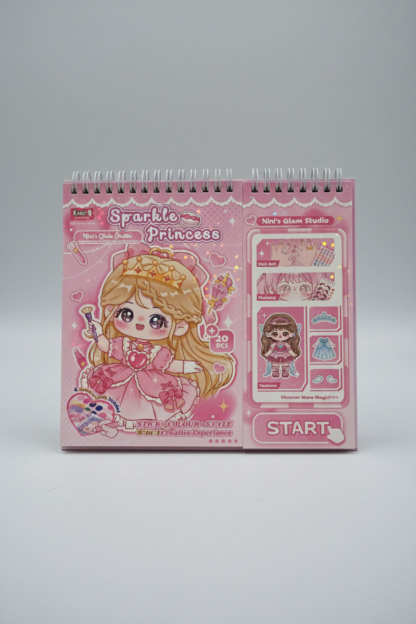 Cute Coloring & Sticker Book Set (Interactive Activity & Crafting Journal)