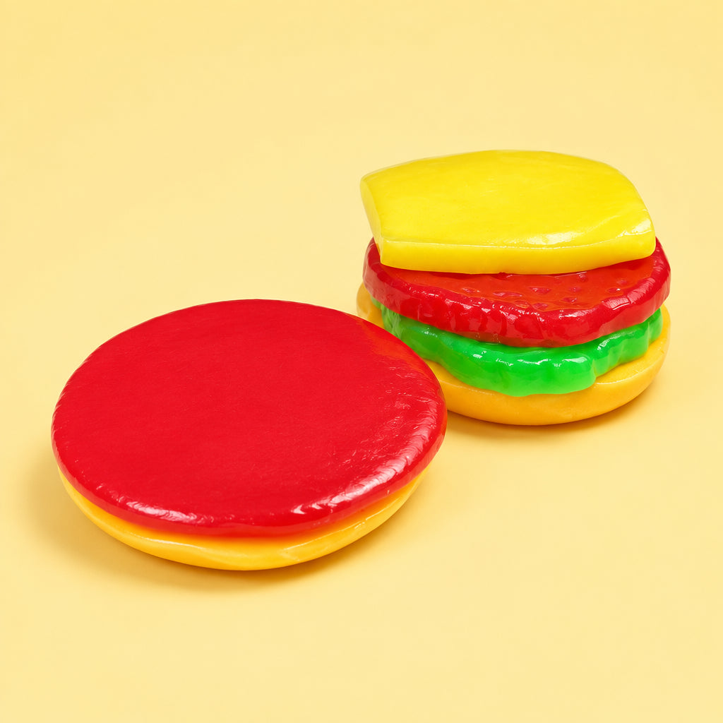 Layered  5-6 Slice Burger Squishy Toy | Soft Stress Relief Fidget