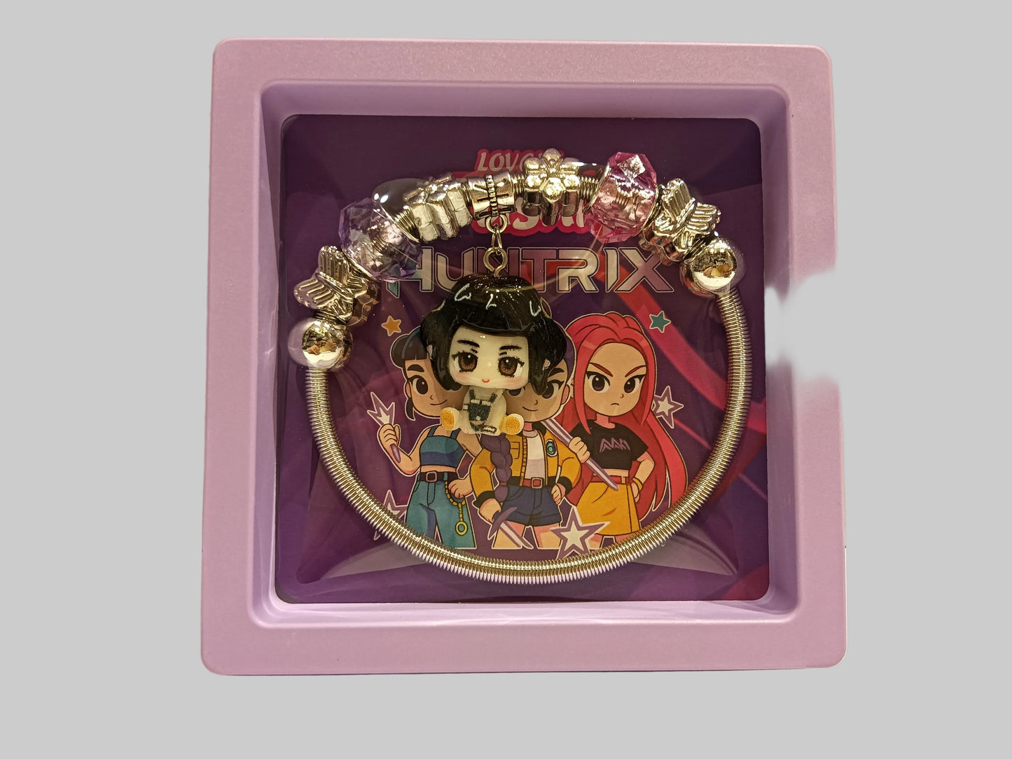 K-Pop Character Charm Bracelet | Trendy Beaded Wristband for Fans
