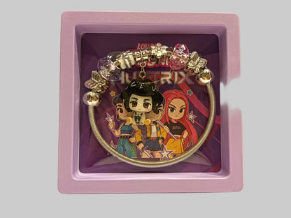 K-Pop Character Charm Bracelet | Trendy Beaded Wristband for Fans