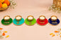 Traditional Round Golden Metal T-Light Candle | Festive Wax Tea Light