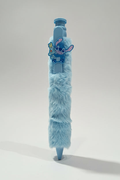 Cute Plush Stitch Fur Pen | Soft Character Gel Pen for Kids & School