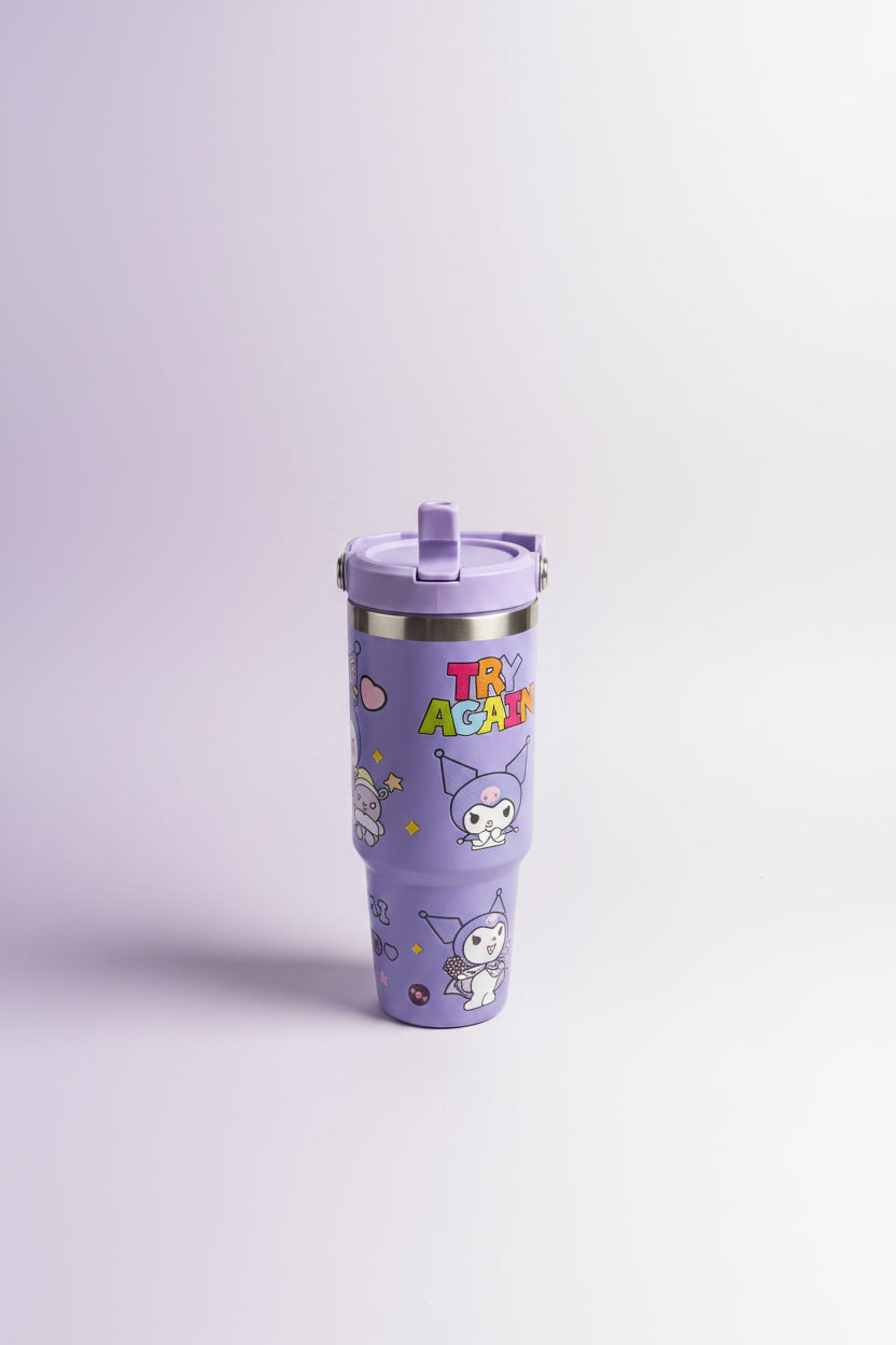 Kuromi Tumbler | Cute Cartoon Stainless Steel Tumbler | 900ml Insulated Travel Mug