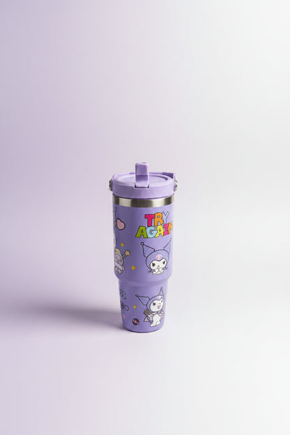 Kuromi Tumbler | Cute Cartoon Stainless Steel Tumbler | 900ml Insulated Travel Mug